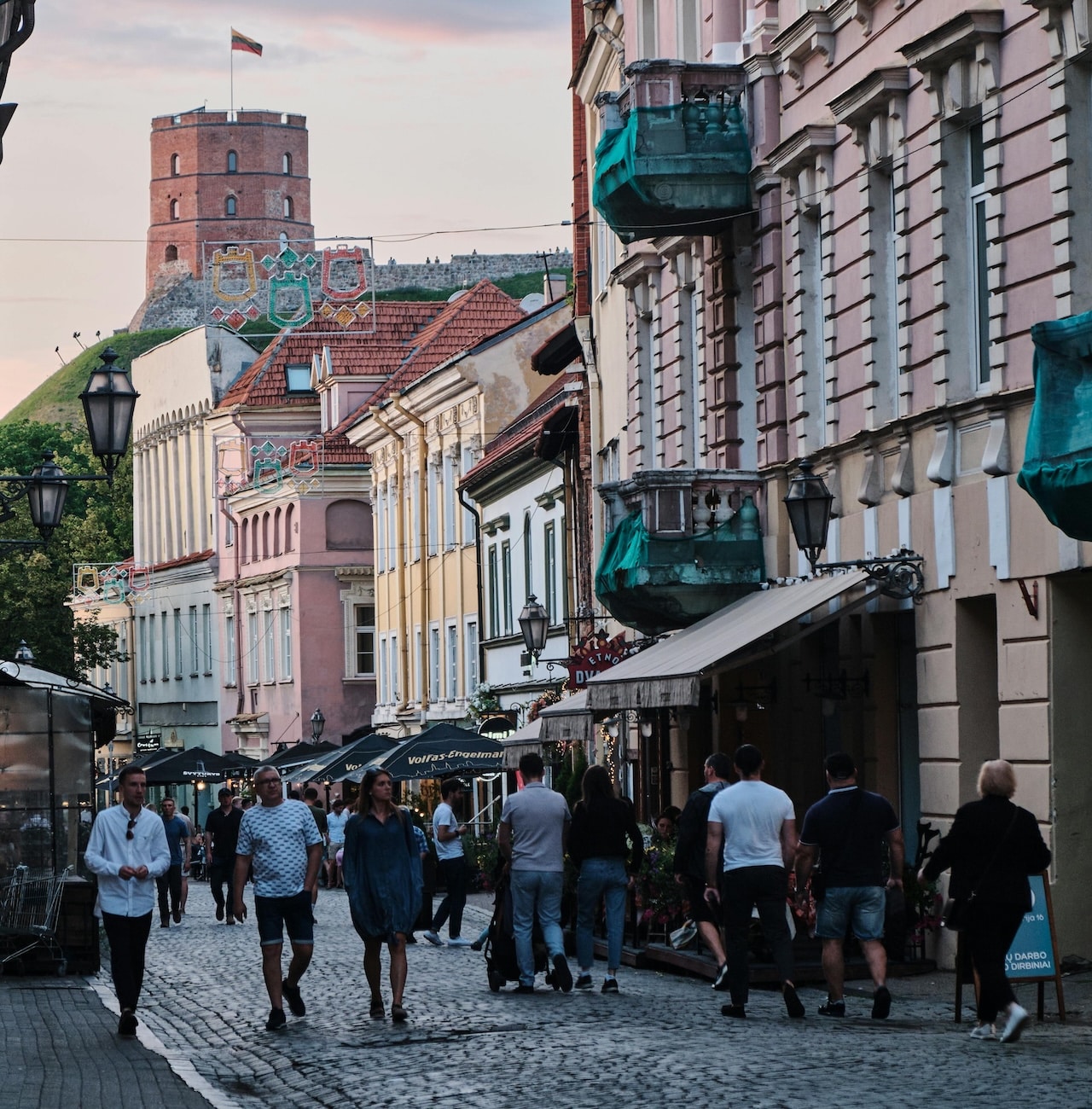 Kasseienstraat in Vilnius Litouwen